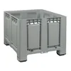 Palettenbox mit Deckel 680l 1200x1000x790 mm Grau - 4 Füsse Produktbild-Vorschau 4