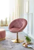 WOHNLING Lounge chair velvet pink / gold design otočná Náhled obrázku produktu 2