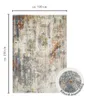 Kurzflorteppich 160 x 230 cm Beige-Blau modern abstraktes Produktbild-Vorschau 3