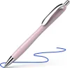 A light pink Schneider pen with a silver clip is shown on a white background, with a blue ink line drawn beneath it. Produktbild-Vorschau