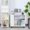 Mobile da ufficio su ruote con 2 ripiani Wick - Bianco Anteprima dell’immagine prodotto 7