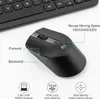 A black wireless keyboard and mouse set is shown with feature callouts. Produktbild-Vorschau