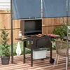 Holzkohlegrill BBQ-Grill Smoker, verstellbares Kohlefach, Produktbild-Vorschau 2
