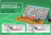 A close-up of an electronics kit for building a football stadium crowd wave effect, with diagrams of circuit connections below. Produktbild-Vorschau