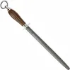A sharpening steel with a wooden handle and a metal loop at the end, presented on a white background. Voir les images du produit