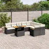 vidaXL 10-tlg. Garten-Sofagarnitur mit Kissen Schwarz Poly Produktbild-Vorschau 2