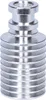 A close-up, studio shot of a silver metal component with fins, likely a heatsink for a 3D printer hotend. Náhľad obrázku produktu