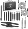 A set of tools, including a case, various pullers, and adapters, laid out on a white background. Produktbild-Vorschau