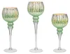 Windlichtset kelk op voet, set van 3, van glas, mintkleurig Productafbeelding-voorbeeld 1