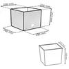 Diagrams showing the dimensions of two different planters. Produktbild-Vorschau