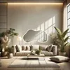 Lustro Łazienkowe Nieregularne LED - 150x80 - AKRA Poziom, Podgląd zdjęcia produktu 4