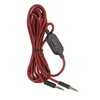 A braided audio cable with a black inline microphone/volume control and two gold-plated 3.5mm connectors. Podgląd zdjęcia produktu