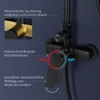 A close-up of a black shower faucet with German text labels pointing out its features. Anteprima dell’immagine prodotto