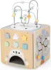 Grand cube d'activité en bois avec boucle de motricité et Voir les images du produit 2