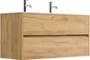 Badmöbel Doppel-Waschtisch 2 Hahn Limes 120 cm Eiche Gold Produktbild-Vorschau 2