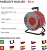 Prodlužovací kabel na bubnu 50 m / 4 zás. / s vypínačem / červený / PVC / 230V / 1,5 mm2 Produktbild-Vorschau