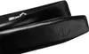 A close-up shot of a black leather belt with a logo embossed on it. Náhled obrázku produktu