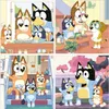 A collage of four scenes featuring cartoon dogs, likely from the show Bluey, engaged in various activities. Náhled obrázku produktu