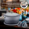 Emaille Bräter 24cm/4L Grau Gusseisen Schmortopf mit Deckel Produktbild-Vorschau 6