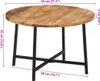 vidaXL Table basse 54x54x35 cm Bois massif manguier et fer Voir les images du produit 7