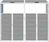 vidaXL Box na odpadky pre 2 koše sivý 144x81x113 cm oceľ Náhľad obrázku produktu 5