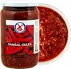 A jar of Sambal Oelek chili paste next to a bowl of the paste. Produktbild-Vorschau