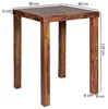FineBuy stolik barowy lite drewno sheesham 80 x 80 x 110 cm Podgląd zdjęcia produktu 3