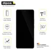 A smartphone screen protector is shown with feature callouts. Produktbild-Vorschau
