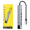 A product shot of a USB C hub and its packaging. Produktbild-Vorschau