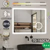 Badspiegel mit Bluetooth 100×60cm Uhr Schminkspiegel Produktbild-Vorschau 1