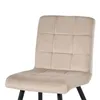A close-up view of a beige upholstered chair. Produktbild-Vorschau