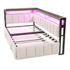 A modern bed frame with integrated LED lighting. Voir les images du produit