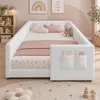 Babybed 90 x 200 cm, laag bed met kussentop en zijvak, wit Productafbeelding-voorbeeld 8