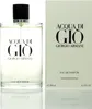 A bottle of Acqua di Gio perfume and its packaging are displayed on a reflective white surface. Podgląd zdjęcia produktu