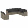 Design 9-tlg. Garten-Sofagarnitur mit Kissen Grau Poly Produktbild-Vorschau 2