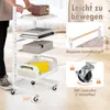 COSTWAY 4-úrovňový vozík, kovový úložný vozík s Náhľad obrázku produktu 5