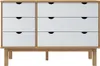 vidaXL Zásuvková skříň OTTA hnědá a bílá 111x43x73,5 cm Náhled obrázku produktu 3