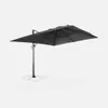 sweeek - Rechteckiger Sonnenschirm 3x4 m - Grau Produktbild-Vorschau 4