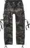 A pair of camouflage cargo pants laid flat against a white background. Produktbild-Vorschau