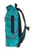 A side view of a teal backpack with a floral pattern. Produktbild-Vorschau