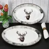 2x Alois Servierplatte oval Porzellan 35,5x24,3cm Hirsch Produktbild-Vorschau 3