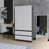 Kleiderschrank Weiß/Anthrazit – 90 x 50 x 180 cm – 2 Produktbild-Vorschau 5