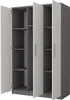 Šatní skříň se závěsnými dveřmi ŠEDÁ/BÍLÁ 120CM ÚCHYTKY Náhled obrázku produktu 4