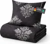 Biancheria da letto in flanella fine nera (ornamento) 2 Anteprima dell’immagine prodotto 1