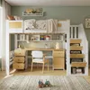 Letto a soppalco 90x200 cm in legno con scrivania, Anteprima dell’immagine prodotto 9