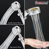 A collage of images showing a shower head with different water flow settings, and a close-up of water spraying onto a hand. Náhľad obrázku produktu