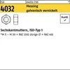 Sechskantmutter ISO 4032 M 6 Messing galvanisch vernickelt Produktbild-Vorschau 1