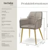 tectake® Armlehnstuhl Avane in Samtoptik, gepolstert 55 x Produktbild-Vorschau 7