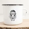 Huuraa Emaille Tasse Affe Astronaut Geschenk Kaffeebecher Produktbild-Vorschau 1