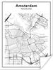MuchoWow® Poster Stadtplan - Schwarz und weiß - Amsterdam Produktbild-Vorschau 1